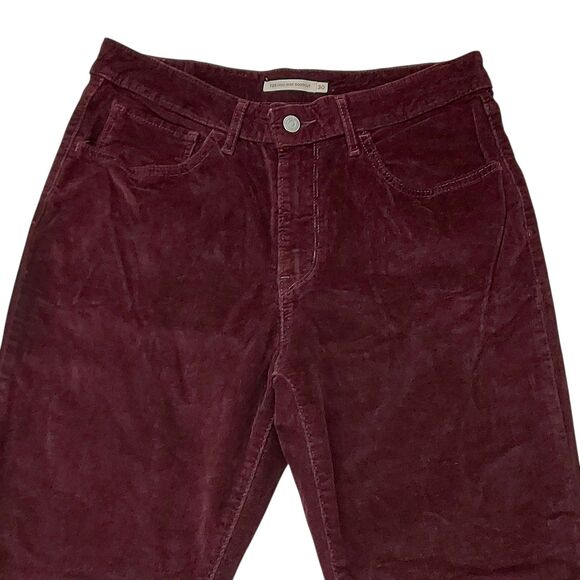 Levi's 725 Corduroy Pants Womens 30x32 Burgundy Bootcut High Rise Riding Stretch - Picture 2 of 12